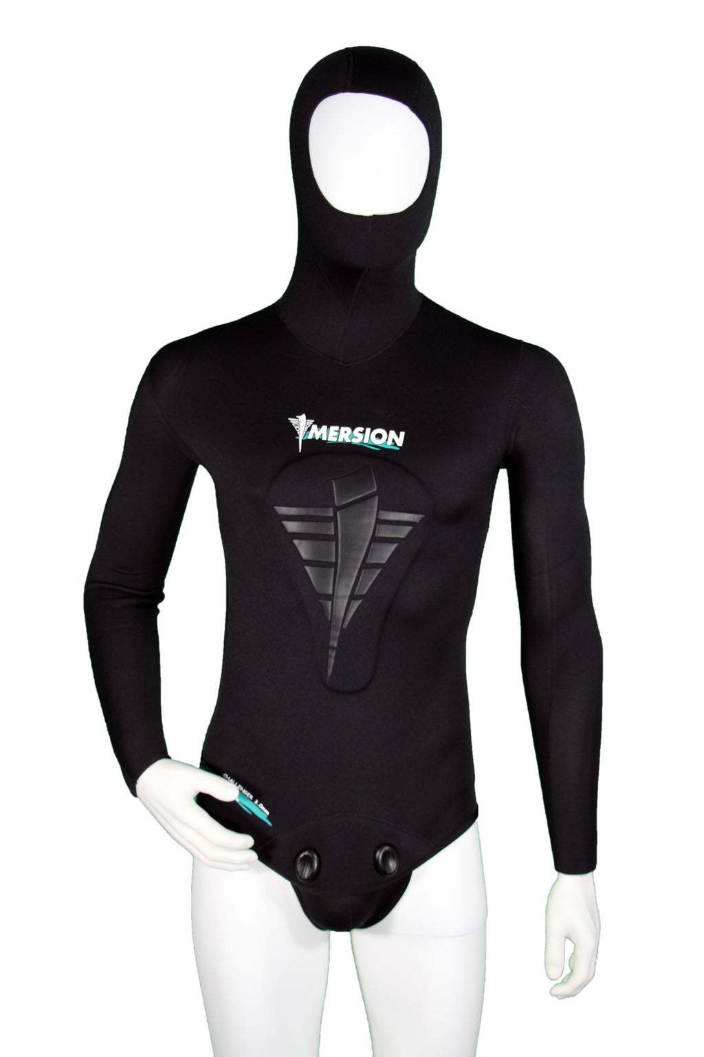 Veste Imersion Challenger 7 mm noire avec cagoule, vue de face