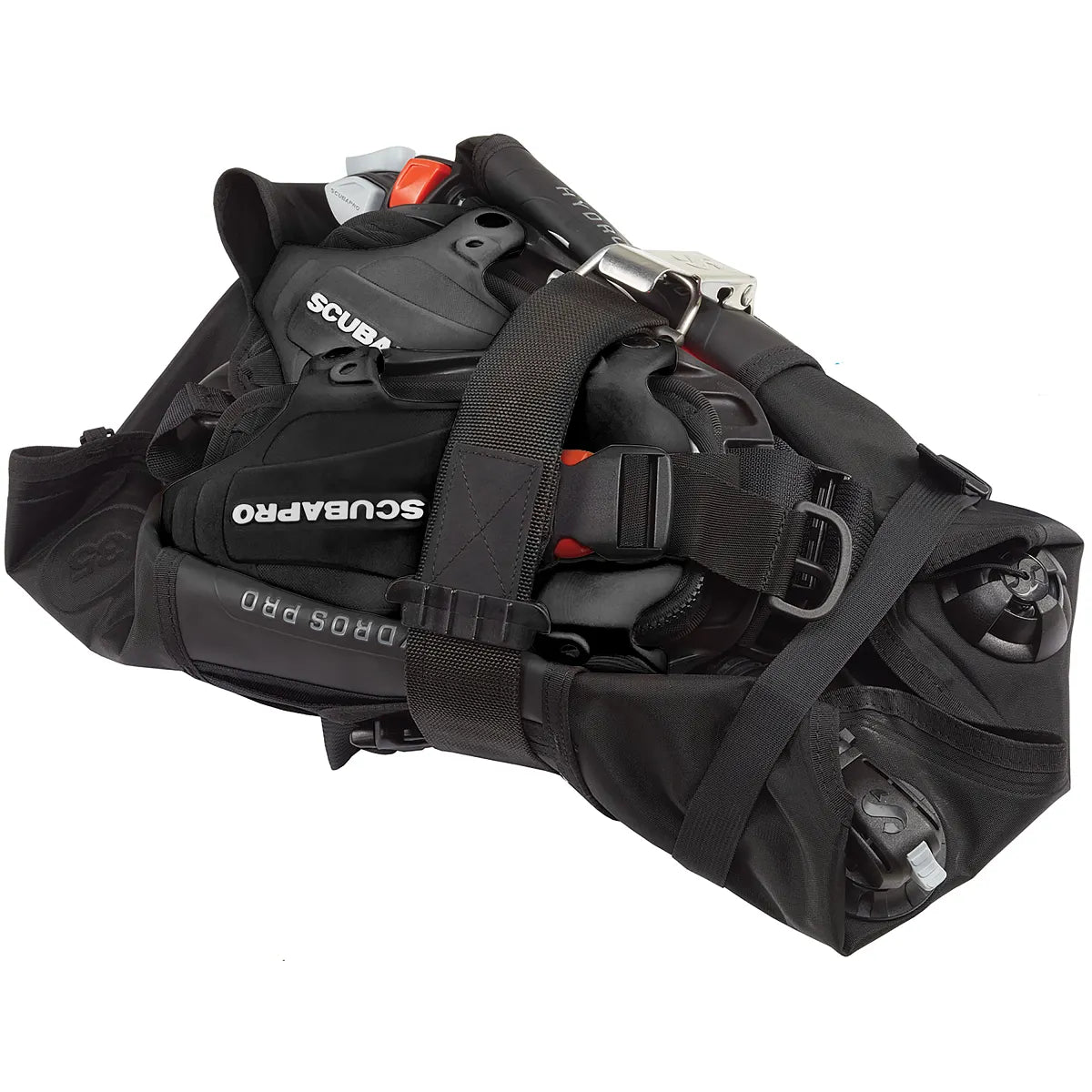 Gilet Scubapro Hydros Pro homme noir, plié pour le voyage