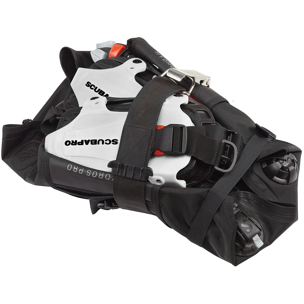 Gilet Scubapro Hydros Pro femme blanc, plié pour le voyage