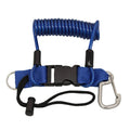 Cordon spiralé de sécurité BigBlue bleu avec sangle, boucle rapide et mousqueton
